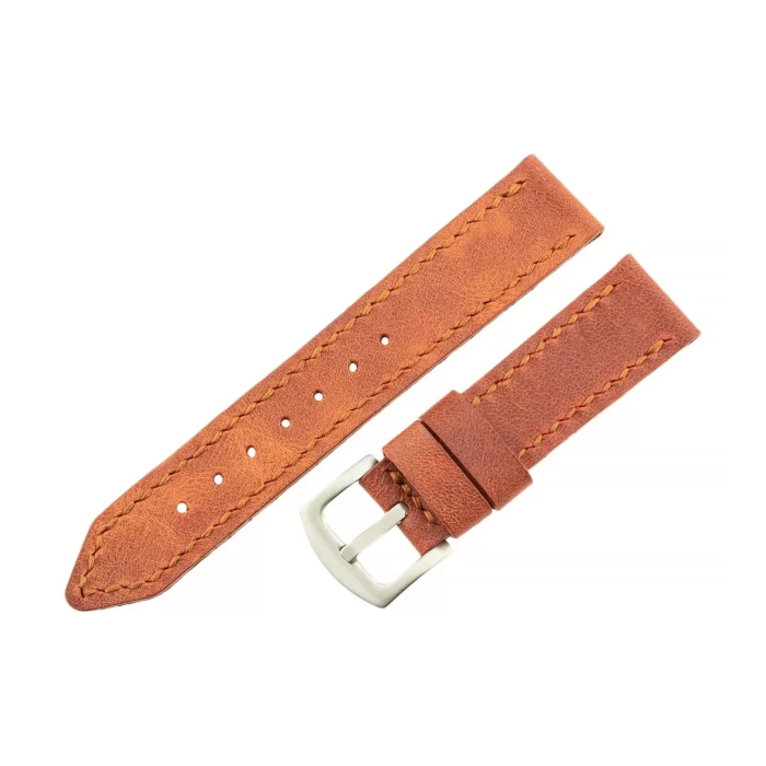 İsme Özel El Dikişli Saat Kordonu - %100 Çift Kat Deri - AG03003 - Tobacco