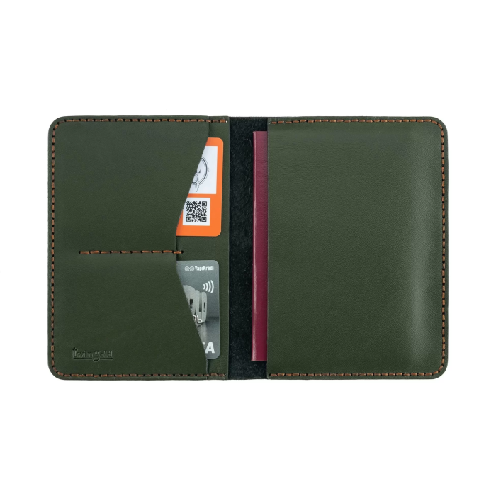 İsme Özel Pasaport Kılıfı - %100 Tiesto Deri - AK02001 - Haki