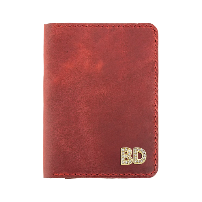 İsme Özel Pasaport Kılıfı - %100 Rainbow Deri - AK02003 - Kırmızı