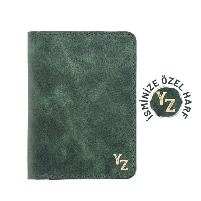 İsme Özel Pasaport Kılıfı - %100 Rainbow Deri - AK02003 - Haki