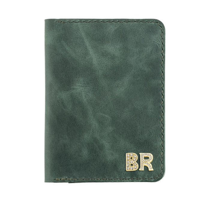 İsme Özel Pasaport Kılıfı - %100 Rainbow Deri - AK02003 - Haki