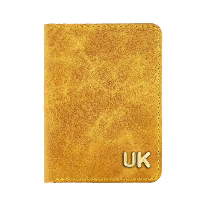 İsme Özel Pasaport Kılıfı - %100 Rainbow Deri - AK02003 - Hardal Sarısı