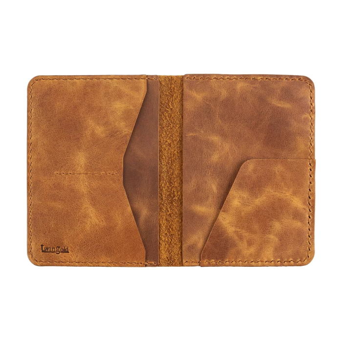 İsme Özel Pasaport Kılıfı - %100 Rainbow Deri - AK02003 - Camel