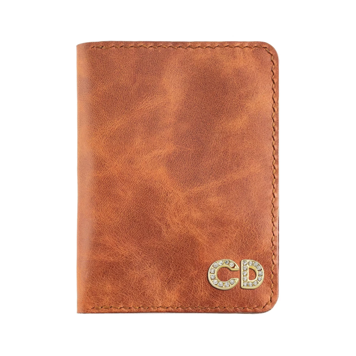 İsme Özel Pasaport Kılıfı - %100 Rainbow Deri - AK02003 - Tobacco