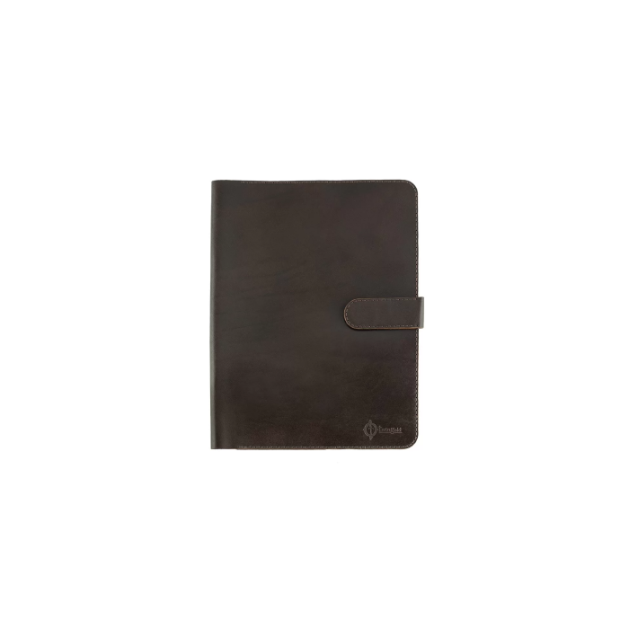 İsme Özel Çıtçıtlı Fonksiyonlu iPad Organizer - %100 Tiesto Deri - ET01003 - Koyu Kahverengi