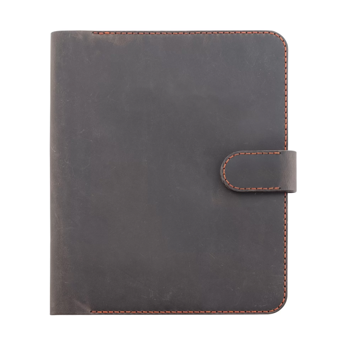 İsme Özel Çıtçıtlı Fonksiyonlu iPad Organizer - 10,9 (İnç) - %100 Crazy Deri - ET01004 - Kahverengi