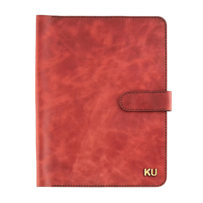 İsme Özel Çıtçıtlı Fonksiyonlu Macbook Organizer - %100 Rainbow Deri - ET02001 - Kırmızı