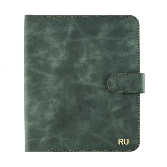 İsme Özel Çıtçıtlı Fonksiyonlu Macbook Organizer - %100 Rainbow Deri - ET02001 - Haki