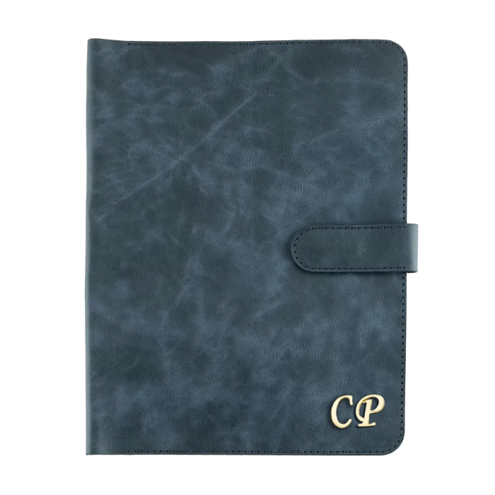 İsme Özel Çıtçıtlı Fonksiyonlu Macbook Organizer - %100 Rainbow Deri - ET02001 - Lacivert