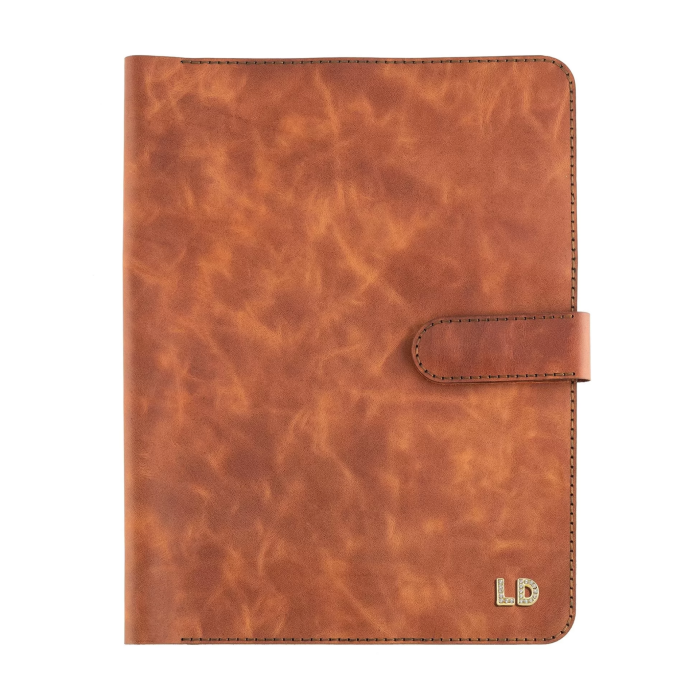 İsme Özel Çıtçıtlı Fonksiyonlu Macbook Organizer - %100 Rainbow Deri - ET02001 - Tobacco