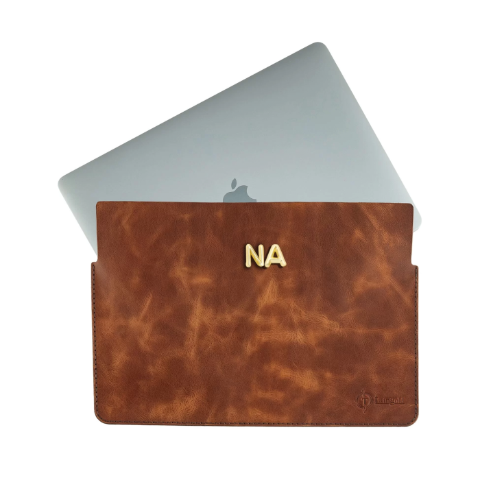 İsme Özel Macbook Kılıfı - %100 Rainbow Deri - ET02002 - Kahverengi