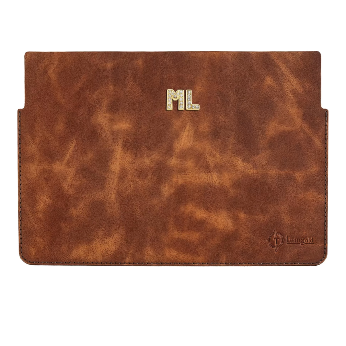 İsme Özel Macbook Kılıfı - %100 Rainbow Deri - ET02002 - Kahverengi