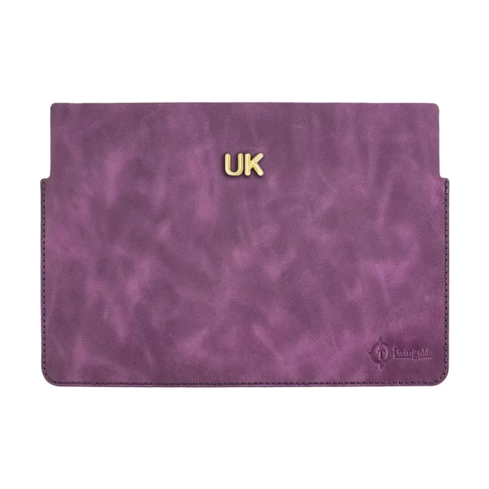 İsme Özel Macbook Kılıfı - %100 Rainbow Deri - ET02002 - Mor