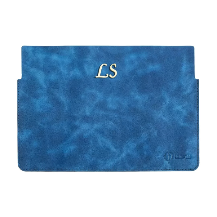 İsme Özel Macbook Kılıfı - %100 Rainbow Deri - ET02002 - Saks Mavisi