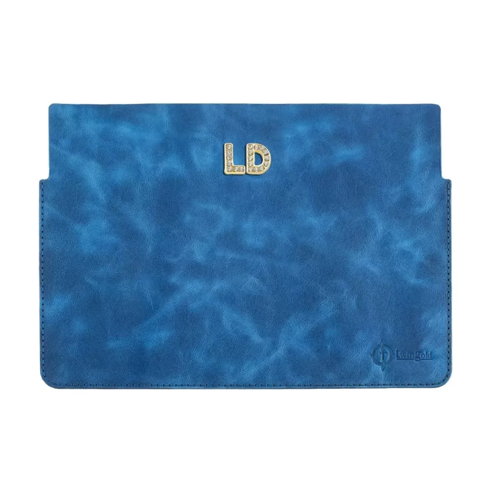 İsme Özel Macbook Kılıfı - %100 Rainbow Deri - ET02002 - Saks Mavisi