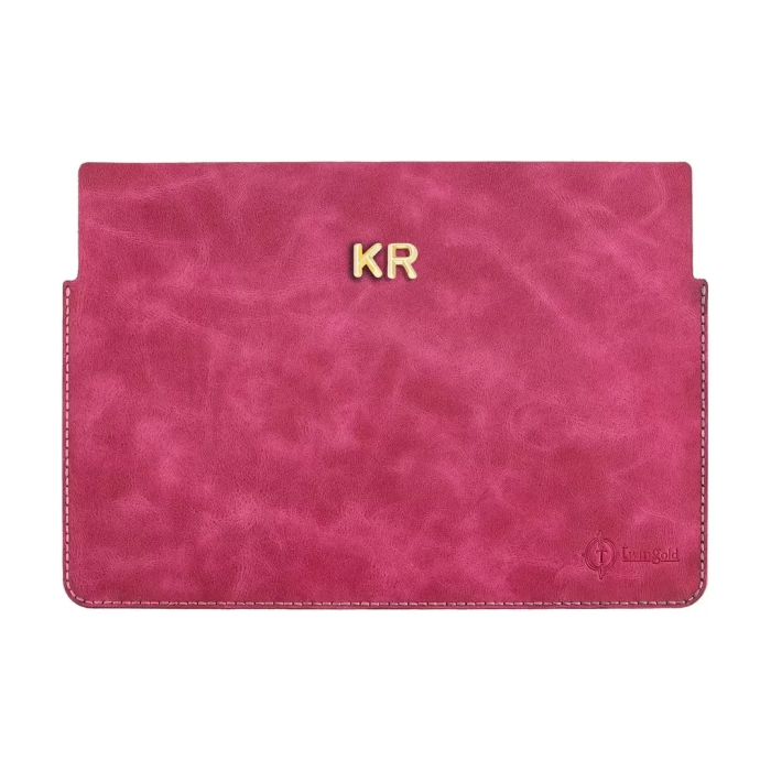 İsme Özel Macbook Kılıfı - %100 Rainbow Deri - ET02002 - Fuşya