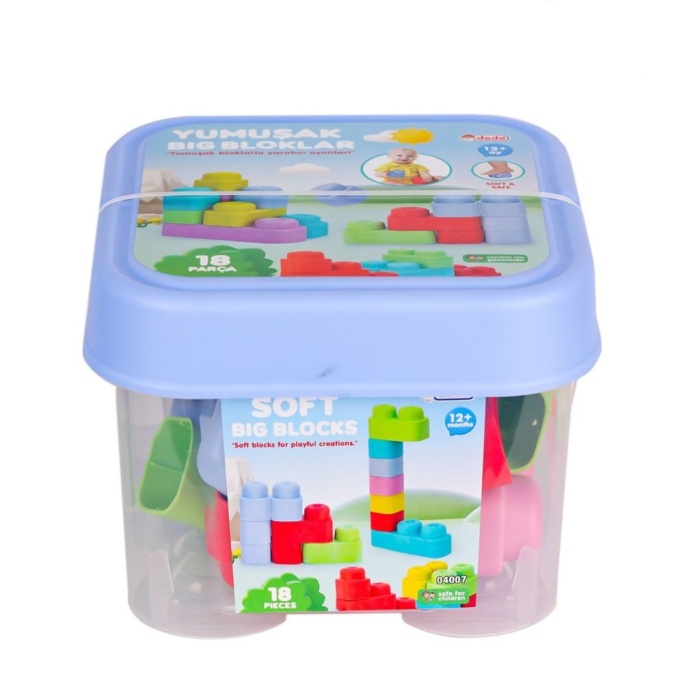 04007 Yumuşak Big Bloklar Kova 18 Parça