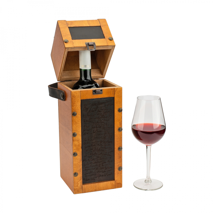 Kare Kapaklı Tekli Şaraplık - HH06001 - Taba