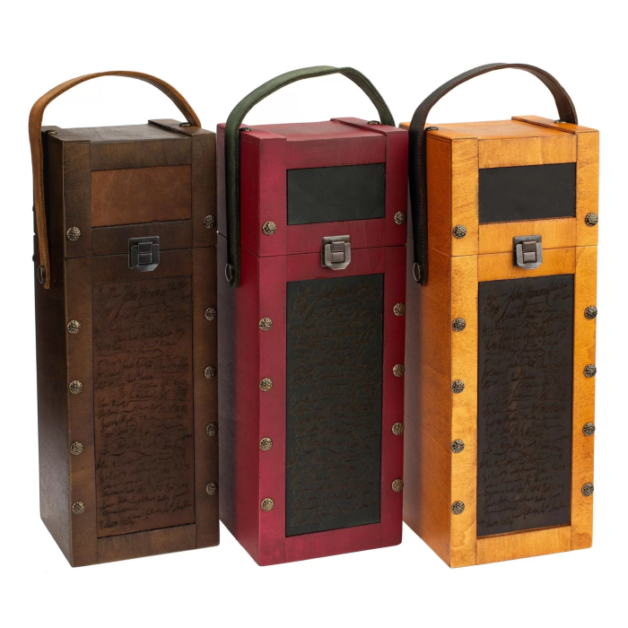 Kare Kapaklı Tekli Şaraplık - HH06001 - Taba