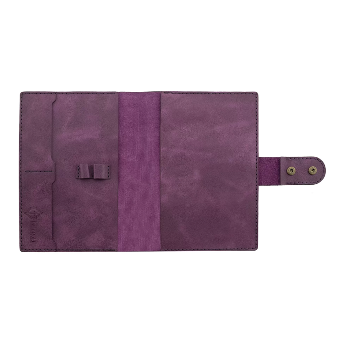 A5 Defter ve Ajanda Kılıfı - %100 Rainbow Deri - KO10001 - Mor