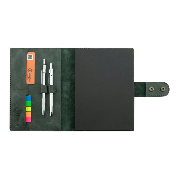 A5 Defter ve Ajanda Kılıfı - %100 Rainbow Deri - KO10001 - Haki