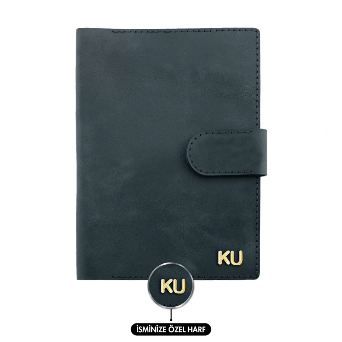 A5 Defter ve Ajanda Kılıfı - %100 Rainbow Deri - KO10001 - Lacivert