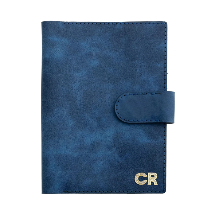 A5 Defter ve Ajanda Kılıfı - %100 Rainbow Deri - KO10001 - Saks Mavisi