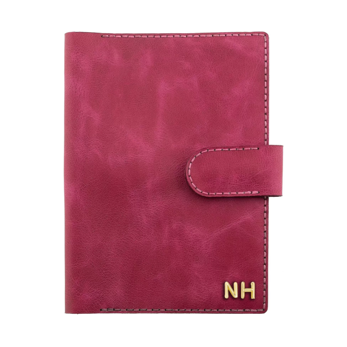 A5 Defter ve Ajanda Kılıfı - %100 Rainbow Deri - KO10001 - Fuşya