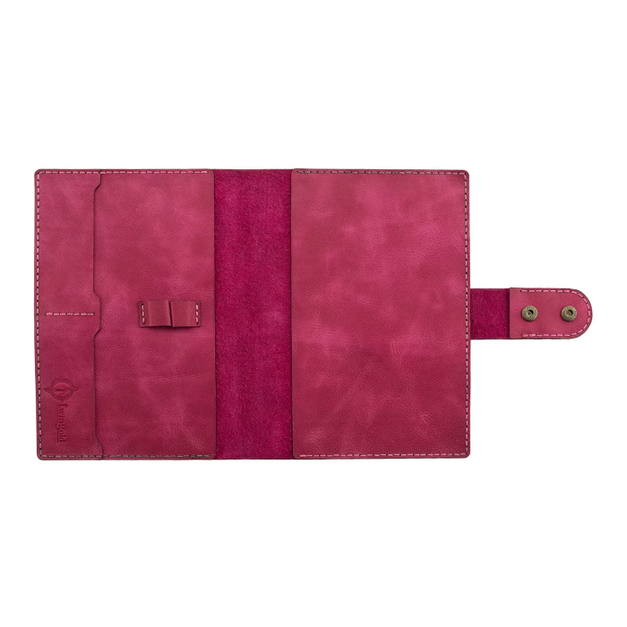 A5 Defter ve Ajanda Kılıfı - %100 Rainbow Deri - KO10001 - Fuşya