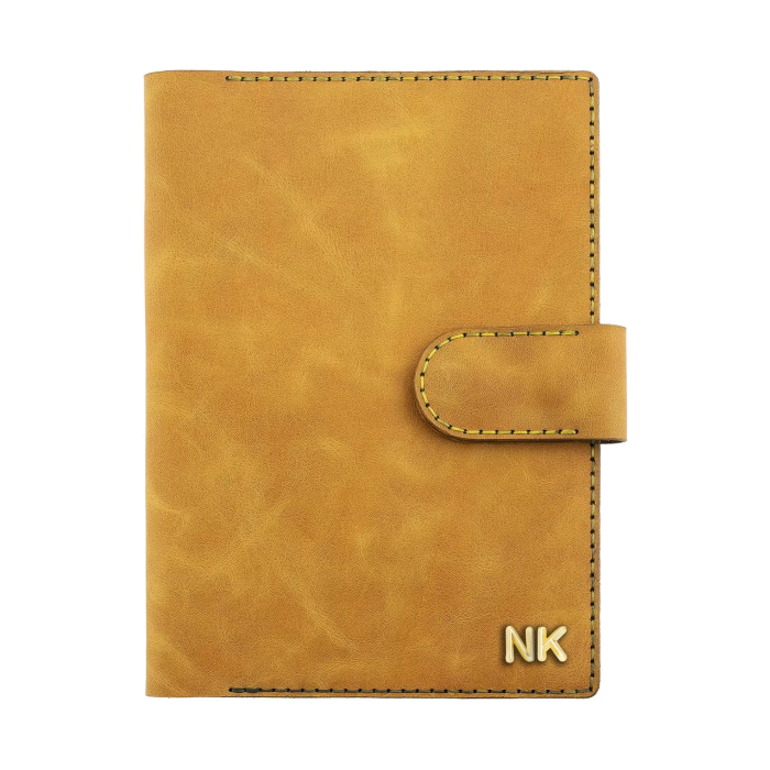 A5 Defter ve Ajanda Kılıfı - %100 Rainbow Deri - KO10001 - Hardal Sarısı