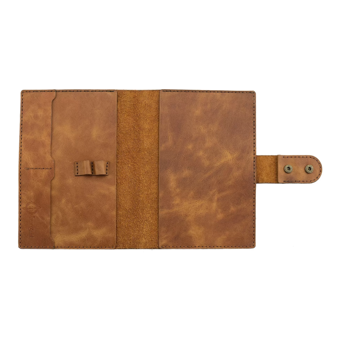 A5 Defter ve Ajanda Kılıfı - %100 Rainbow Deri - KO10001 - Camel