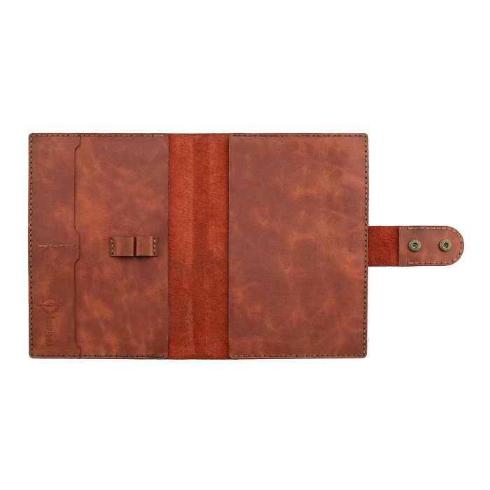 A5 Defter ve Ajanda Kılıfı - %100 Rainbow Deri - KO10001 - Tobacco