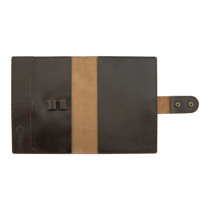 A5 Defter ve Ajanda Kılıfı - %100 Tiesto Deri - KO10002 - Koyu Kahverengi