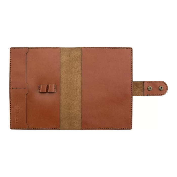 A5 Defter ve Ajanda Kılıfı - %100 Tiesto Deri - KO10002 - Tobacco