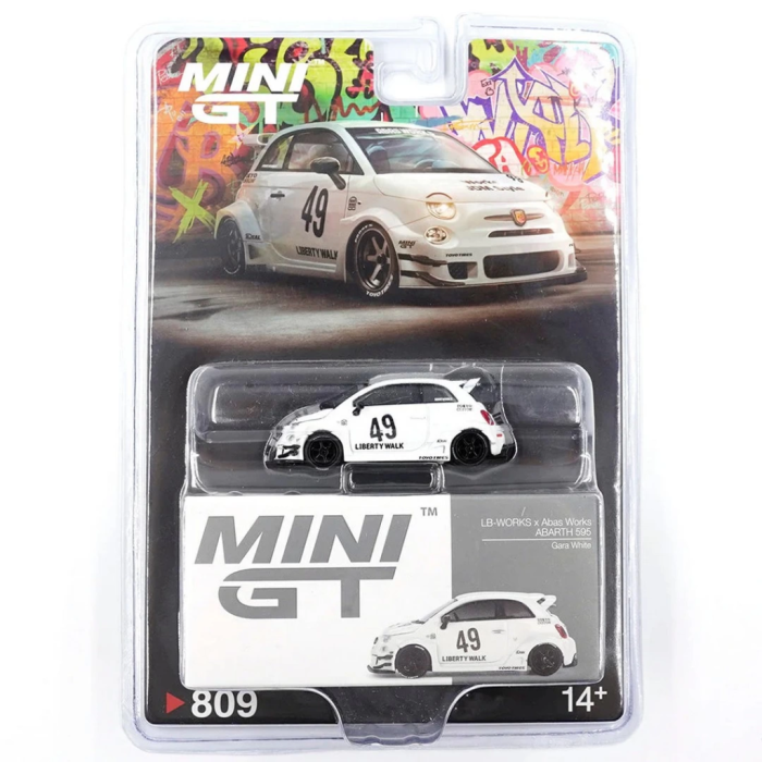 1/64 LB-WORKS x Abas Works ABARTH 595 Gara White - Blister Paket