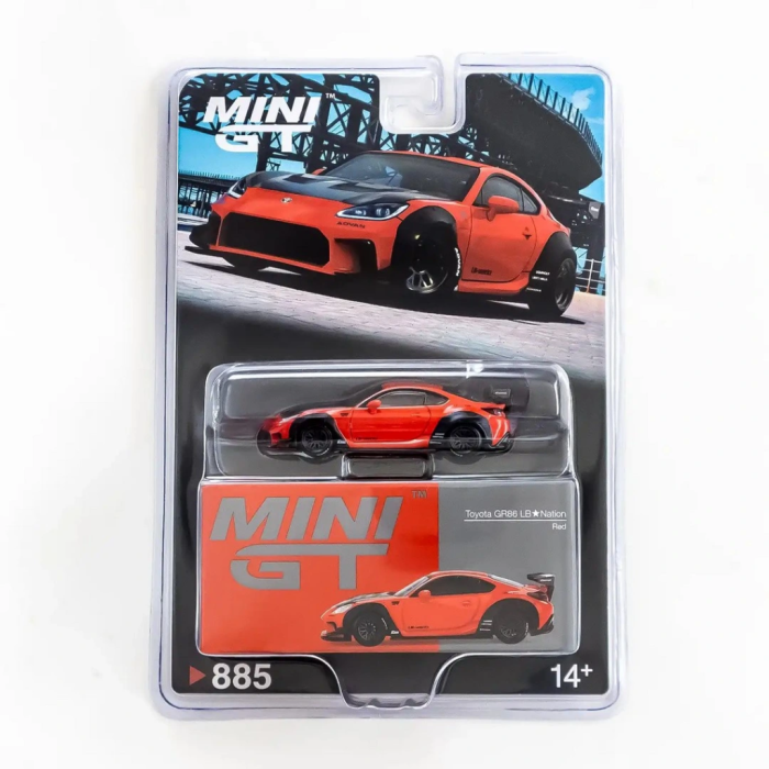 NessiWorld GT 1/64 Toyota GR86 LB?Nation Red - Blister Paket