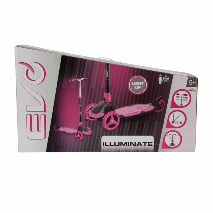 3 Tekerlekli Katlanabilir Illuminate Işıklı Pembe Scooter