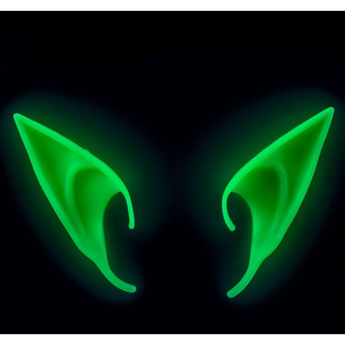 Karanlıkta Yanan Fosforlu Lateks Elf Kulağı 1 Çift 10x5 cm NessiWorld