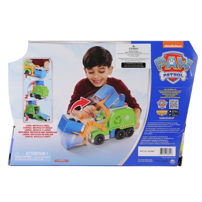 SPM-6071248 PaW Patrol  Rocky ile Crush N Roll Geri Dönüşüm Kamyonu