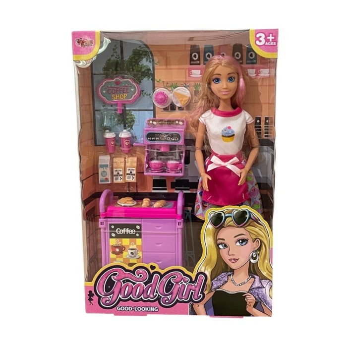 WG66748 Vardem Kutulu   Kafe İşleten Bebek Set 11,5 inç