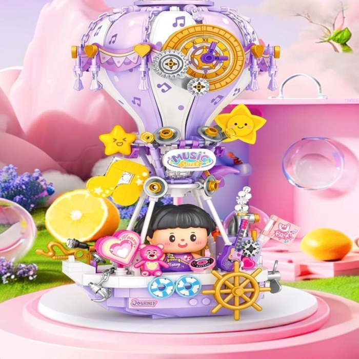 LZ4111 NessiWorld  MOR HAVA BALONU  BLOCK OYUNCAK 666 PARÇA