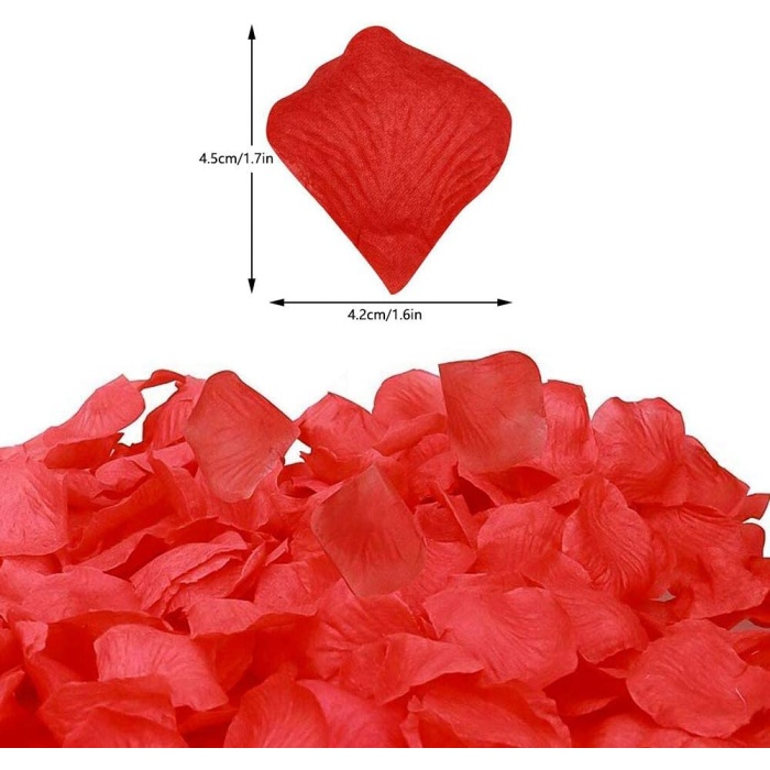 Kırmızı Renk Gül Yaprağı Şekilli Konfeti – 5 Paket 500 Adet