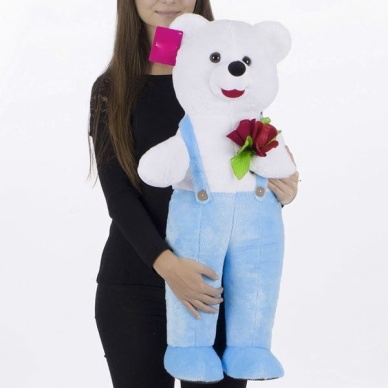 1075M Tulumlu Ayı 75 Cm Mavi