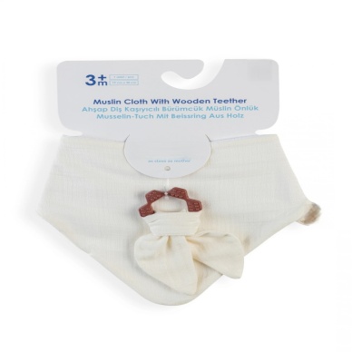 Silikon Diş Kaşıyıcılı Müslin Önlük 736 Ekru