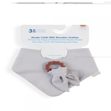 Silikon Diş Kaşıyıcılı Müslin Önlük 736 Gri