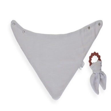 Silikon Diş Kaşıyıcılı Müslin Önlük 736 Gri