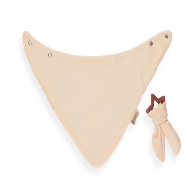 Silikon Diş Kaşıyıcılı Müslin Önlük 736 Somon