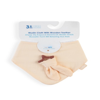 Silikon Diş Kaşıyıcılı Müslin Önlük 736 Somon