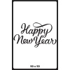 Happy New Year Temalı Vitrin Cam Sticker Beyaz Model 3 90X50 cm