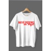 Var Ki Yaşıyoruz Baskılı Pamuklu Likralı T-shirt (Kırmızı Yazılı Beyaz) L Beden